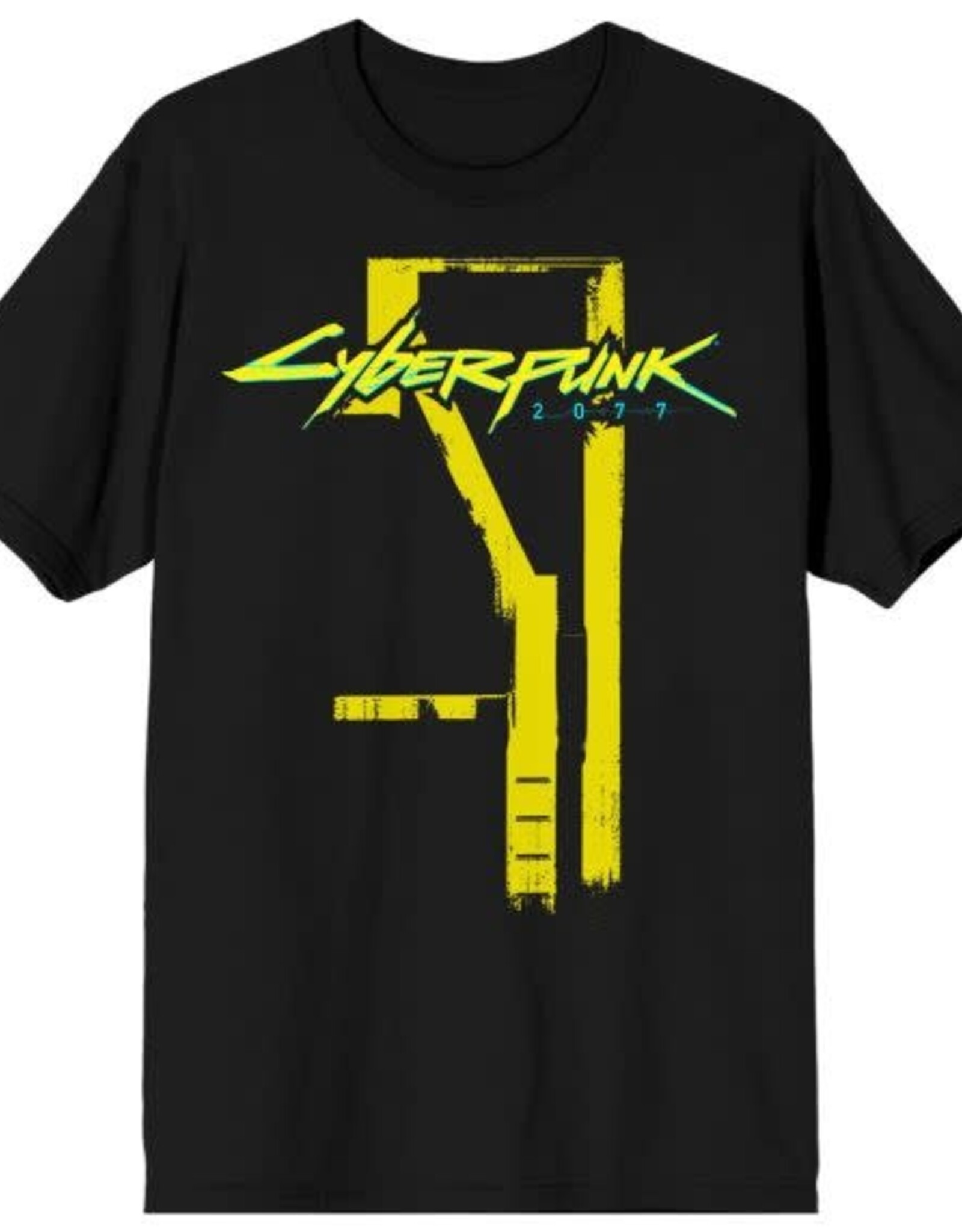 CYBERPUNK - 2077 Logo with building Paint Black XL