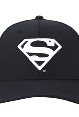 SUPERMAN - BLACK STRETCH PRECURVE SNAPBACK HAT