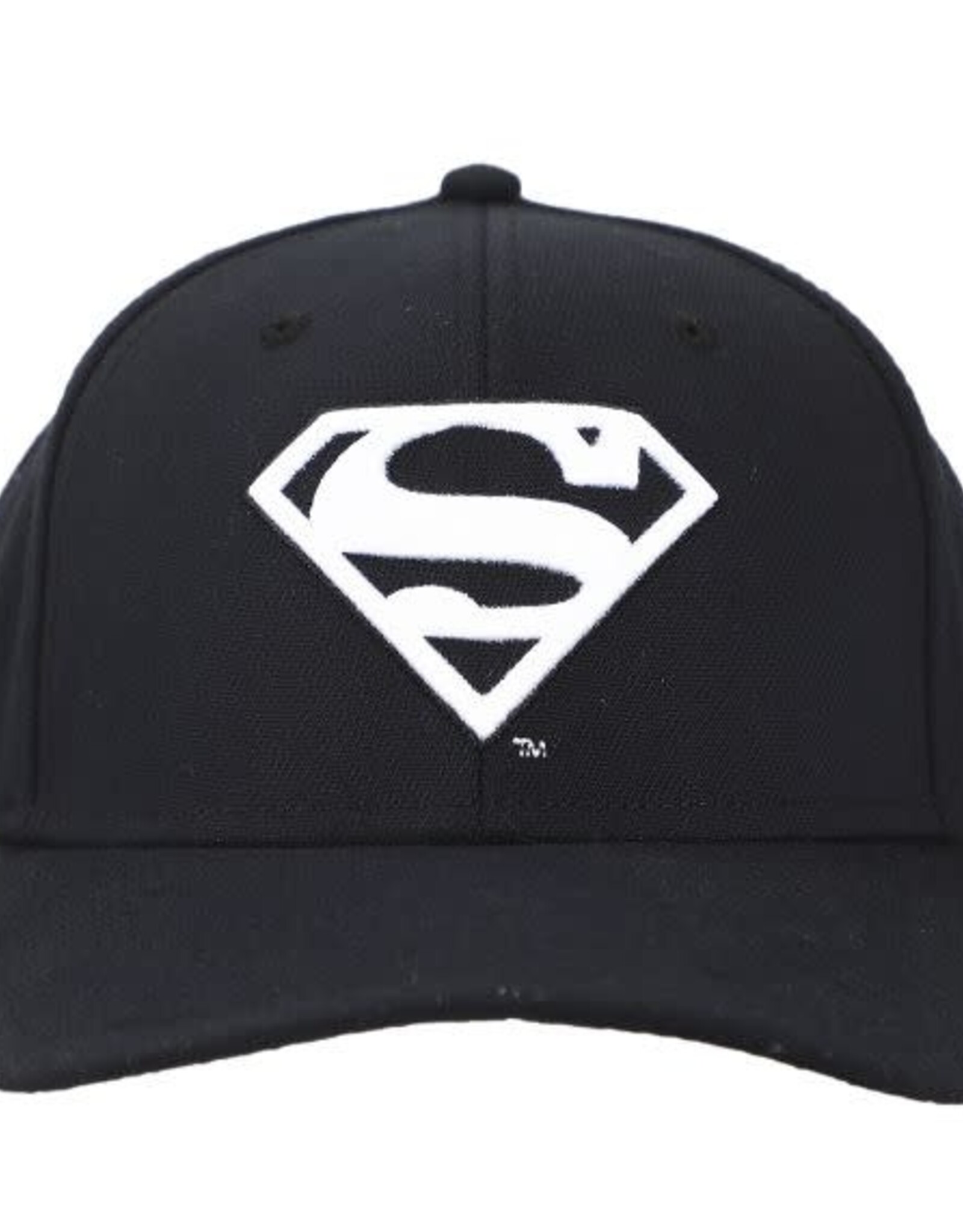 SUPERMAN - BLACK STRETCH PRECURVE SNAPBACK HAT