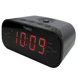 Dual Alarm Clock Radio with 1.2 inch Red Display Grey