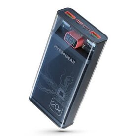 HyperGear 20000mAh Transparent 20W Single Port USB-C and 18W Dual Port USB-A Portable Power Bank
