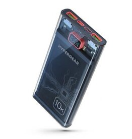 HyperGear 10000mAh Transparent 20W Single Port USB-C + 18W Dual Port USB-A Portable Power Bank
