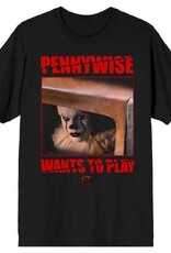 IT - Pennywise wants to Play Adult Black Tee XL/TG