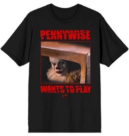 IT - Pennywise wants to Play Adult Black Tee XL/TG