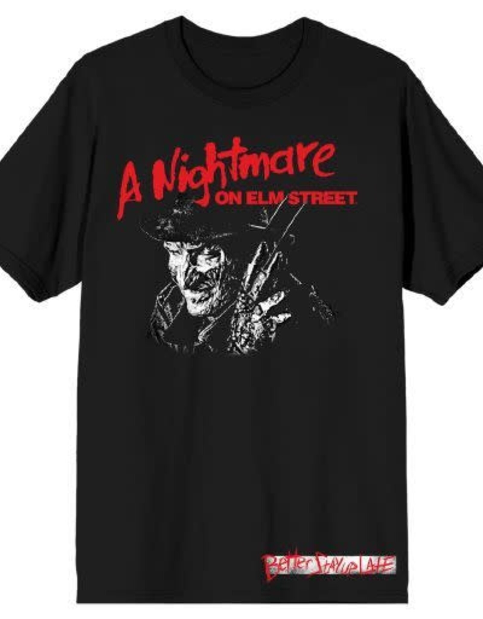 NIGHTMARE ON ELM STREET - Better Stay Up Late Adult Black Tee L/G