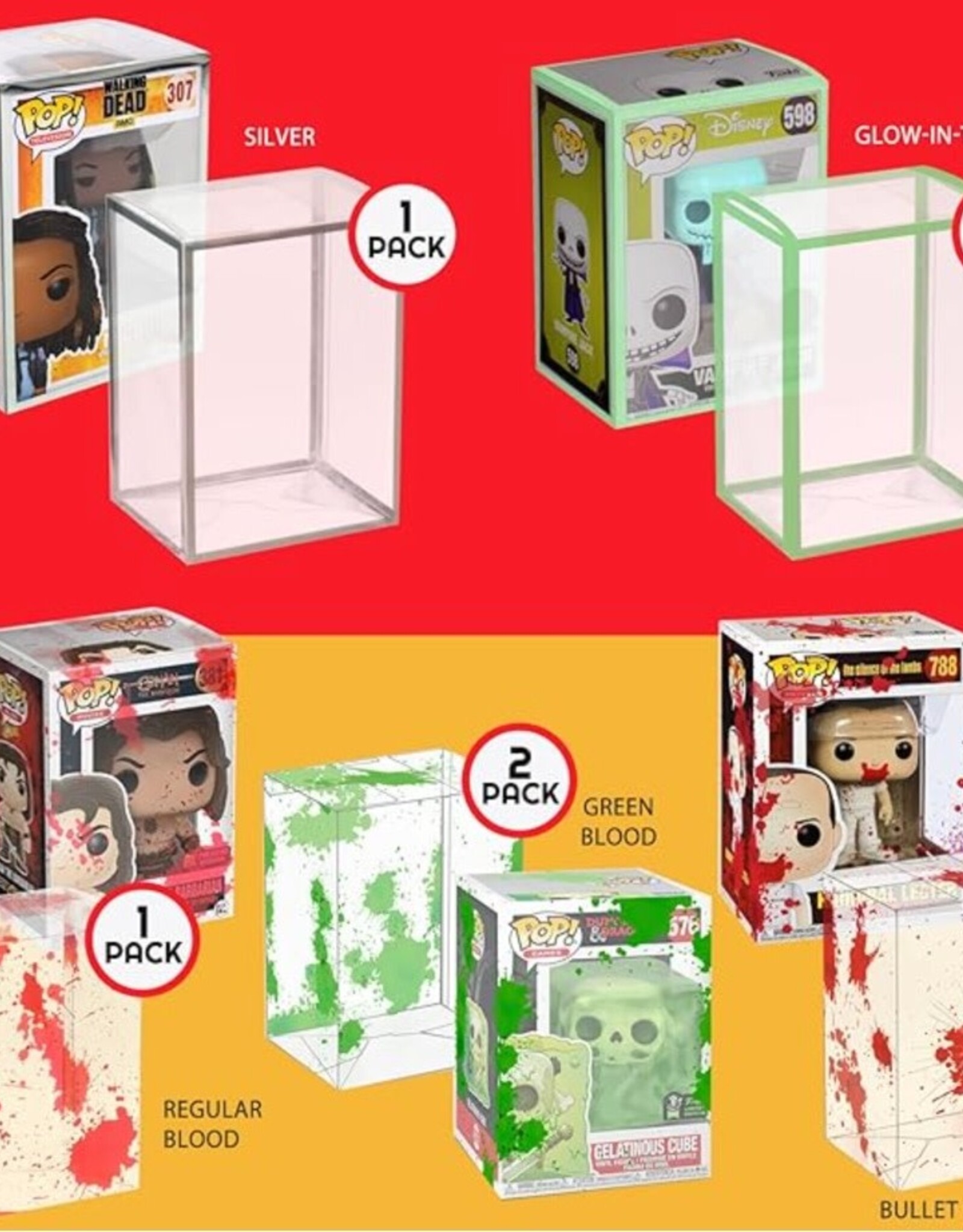 ER MIXED PRINTED PROTECTORS FOR FUNKO  POP 4" 0.40MM 10PK