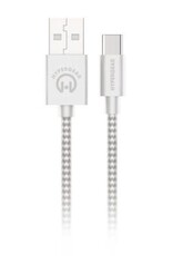 HyperGear 6 ft. 180cm USB-A to USB-C Braided Charge and Sync Cable - White