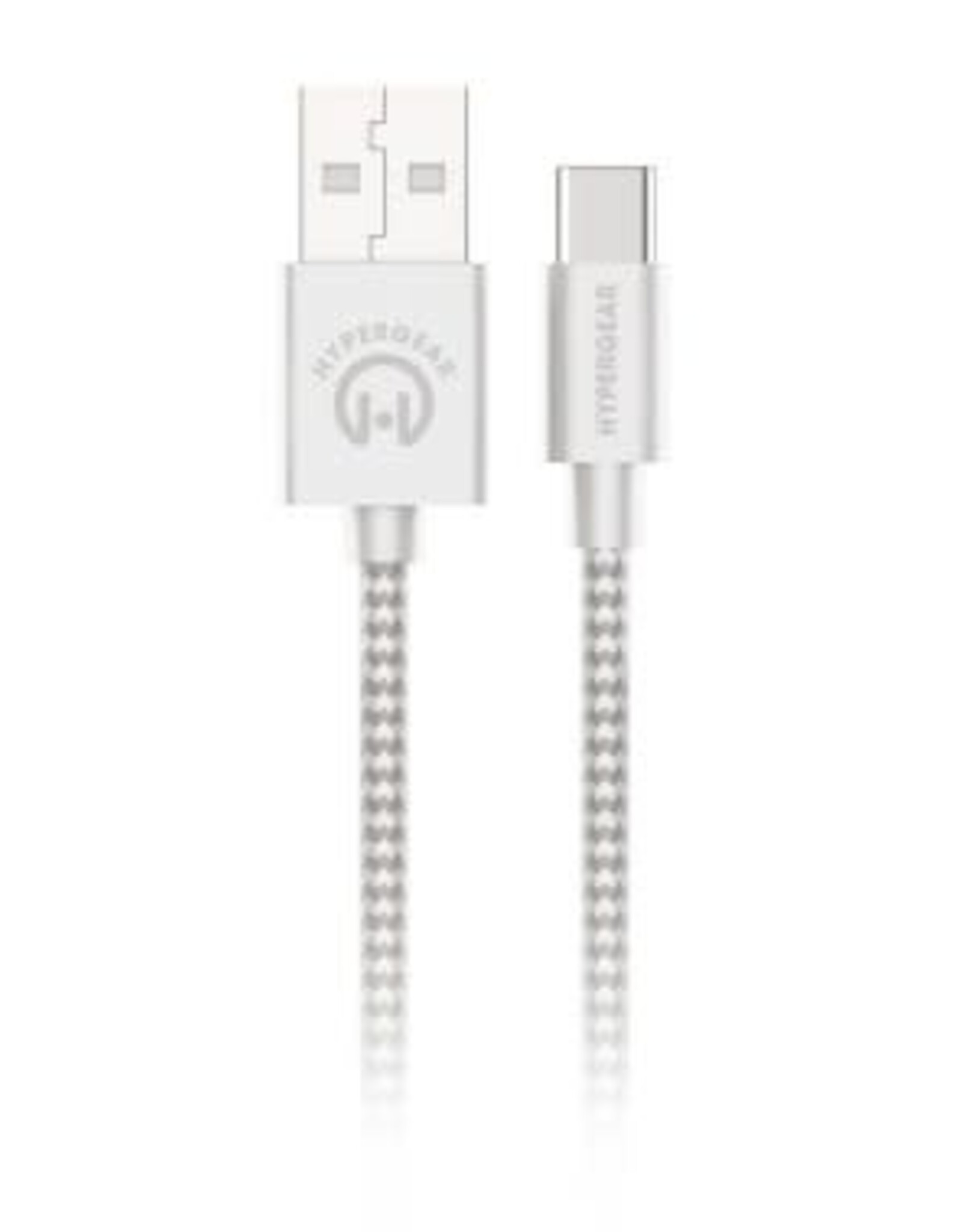 HyperGear 6 ft. 180cm USB-A to USB-C Braided Charge and Sync Cable - White