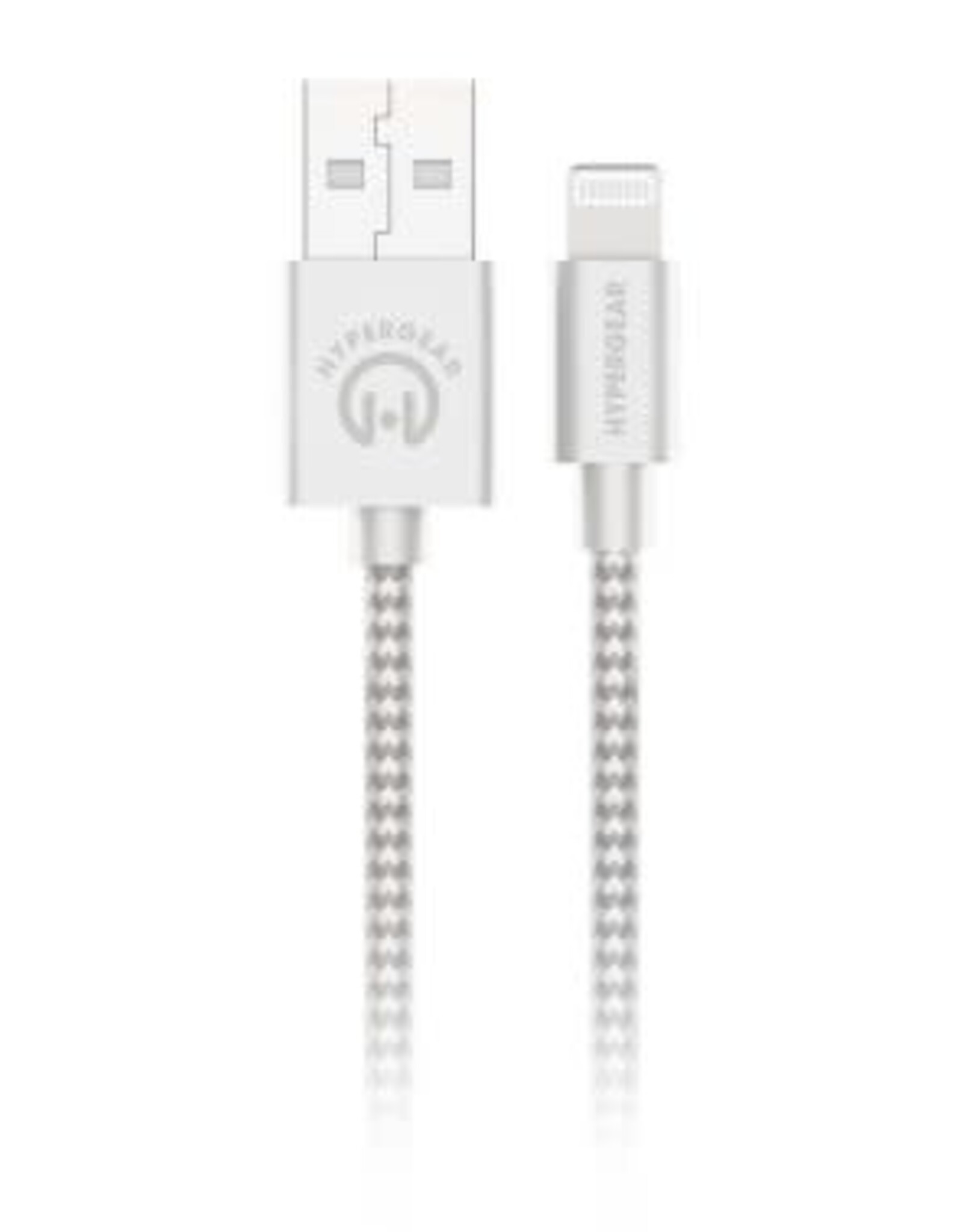 HyperGear 6 ft. 180cm USB-A to Lightning Braided Charge and Sync Cable - White