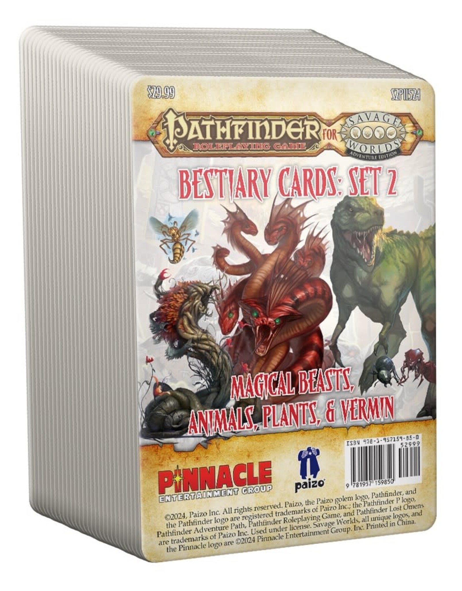 PATHFINDER FOR SAVAGE WORLDS: BESTIARY CARDS PACK 2 – MAGICAL BEASTS, ANIMALS, PLANTS, & VERMIN