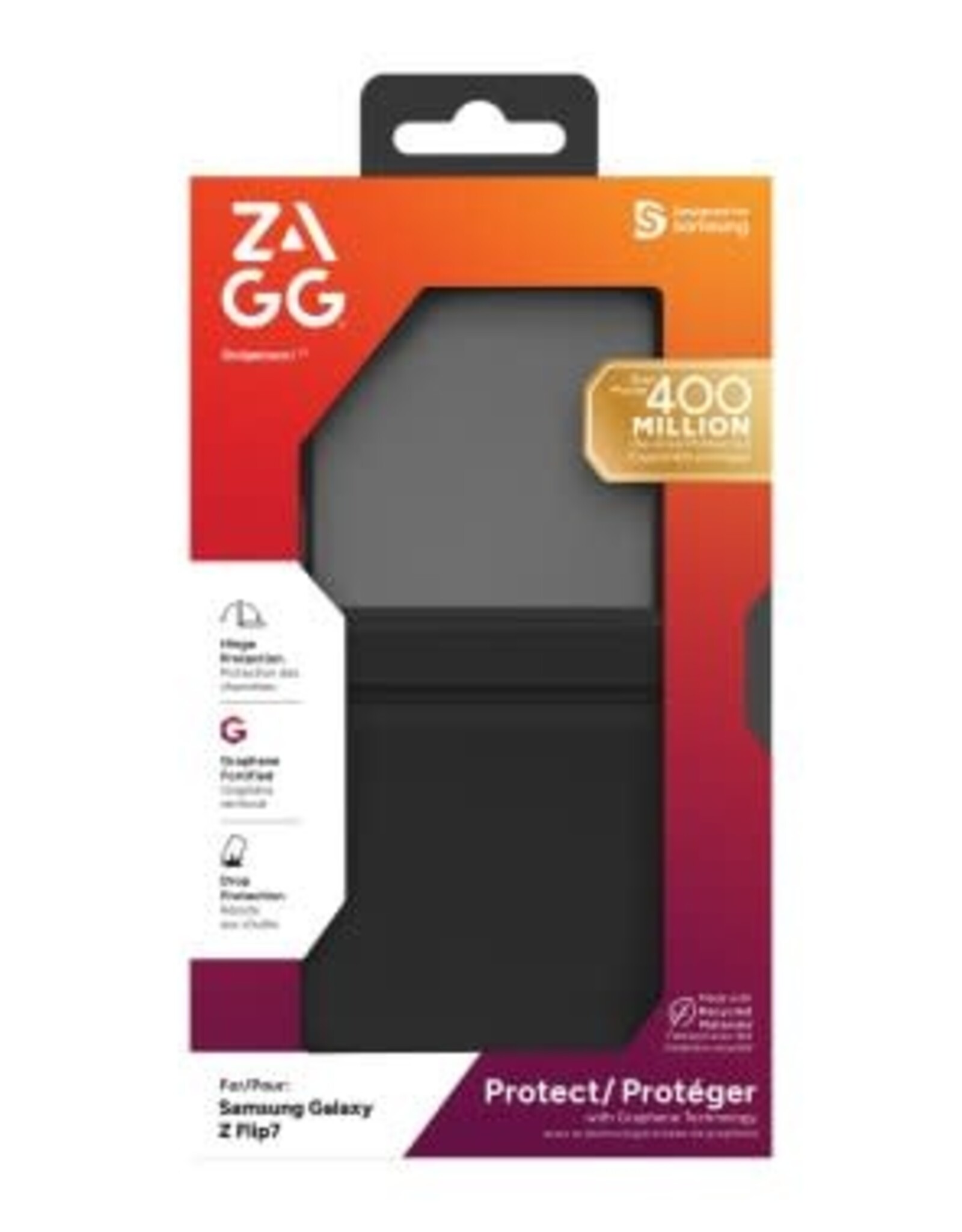 Samsung Galaxy Z Flip7 ZAGG Graphene Bridgetown+Case - Black