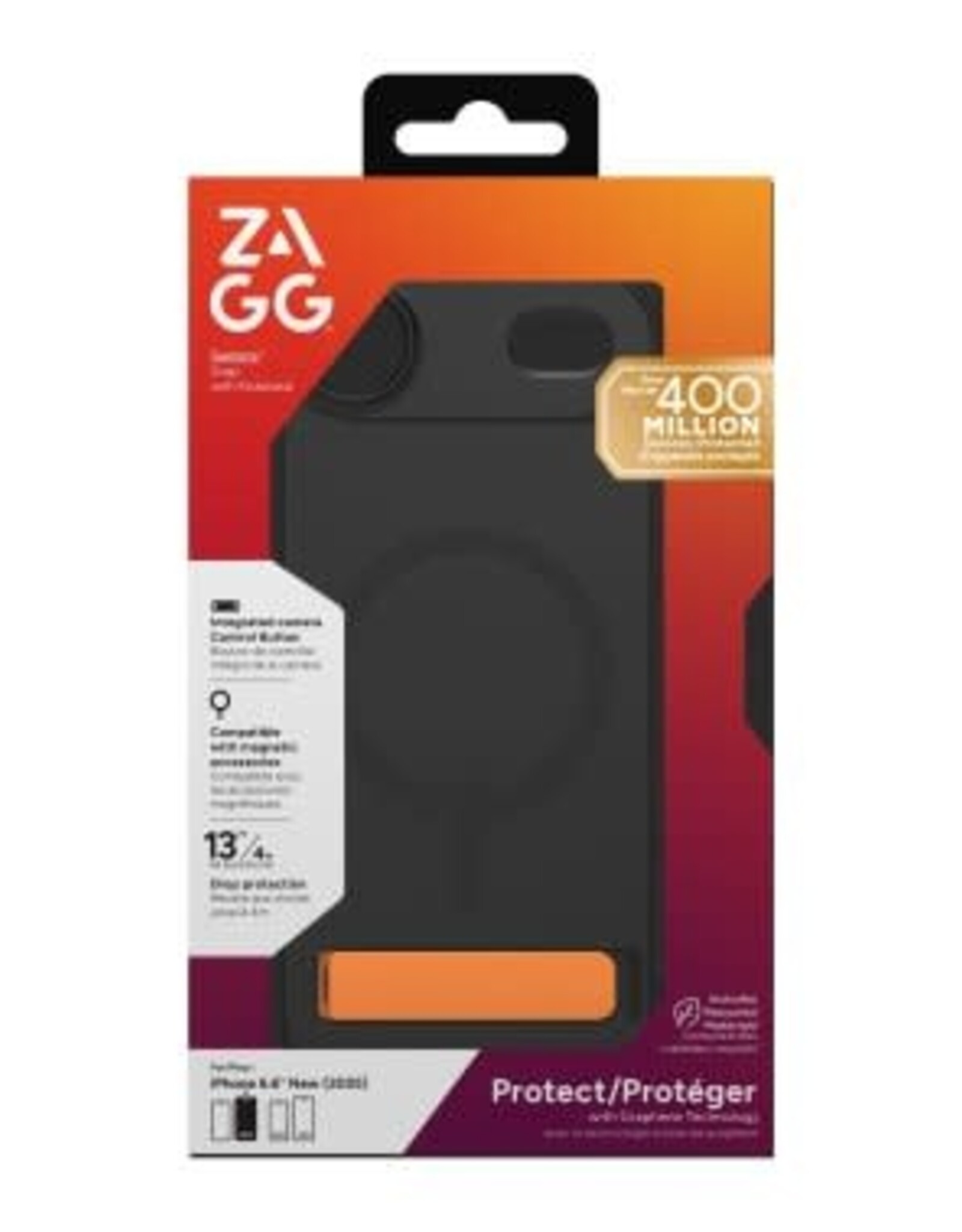 iPhone Air ZAGG Graphene Sedona Snap Kickstand Case - Flood Black/Orange