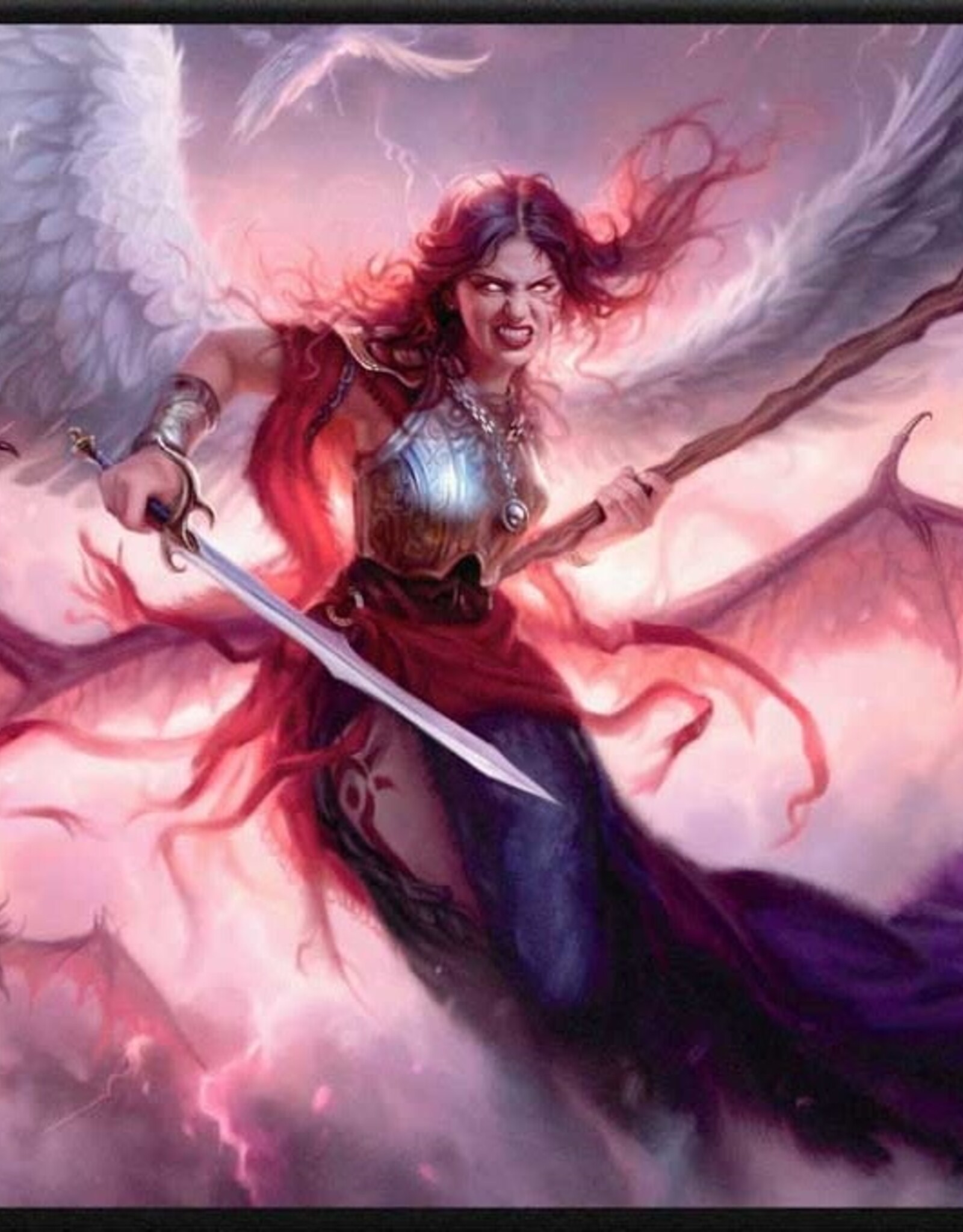 UP PLAYMAT MTG COMMANDER SERIES THREE COLOR WEDGE KAALIA BLACK STITCHED