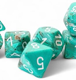 MARBLE 7-DIE SET MEGA-HEDRAL OXICOPPER/WHITE