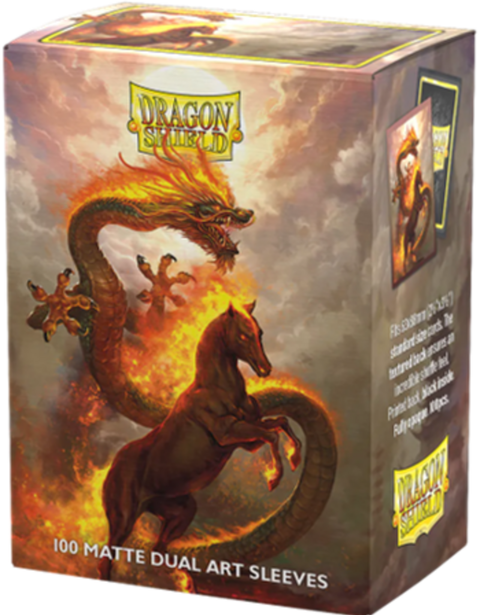 DRAGON SHIELD SLEEVES DUAL MATTE FIRE  HORSE 100CT