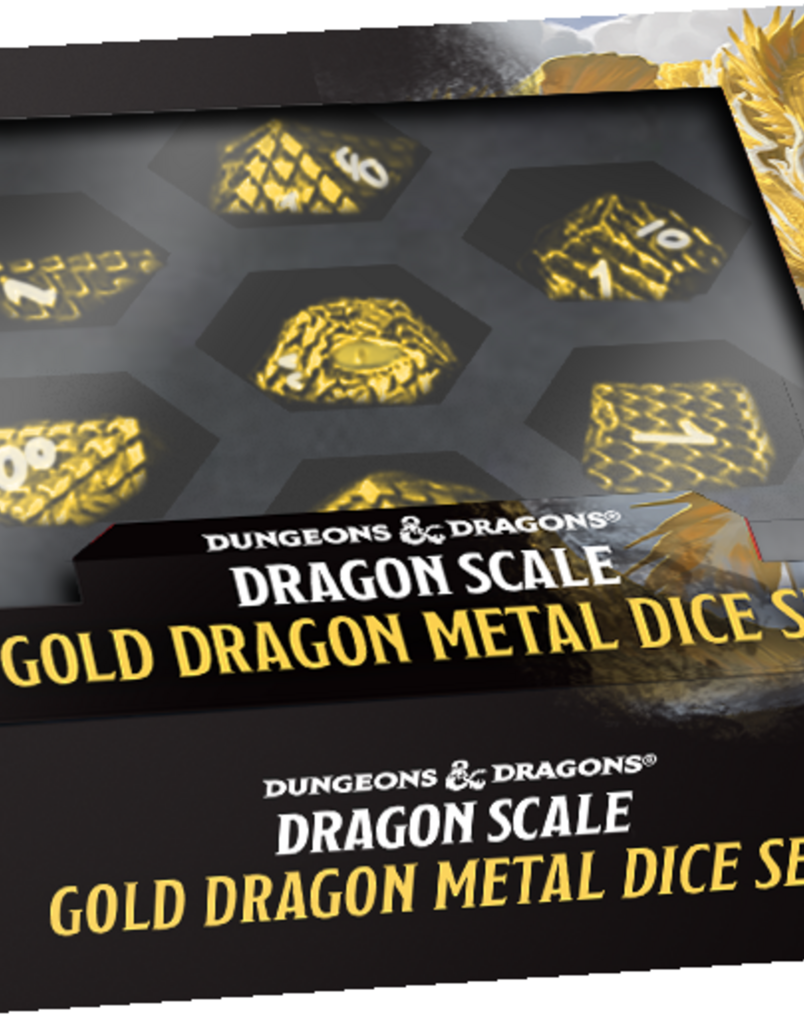 DND METAL 7 DICE SET DRAGON SCALE GOLD