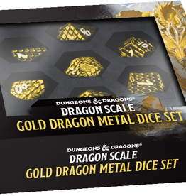 DND METAL 7 DICE SET DRAGON SCALE GOLD