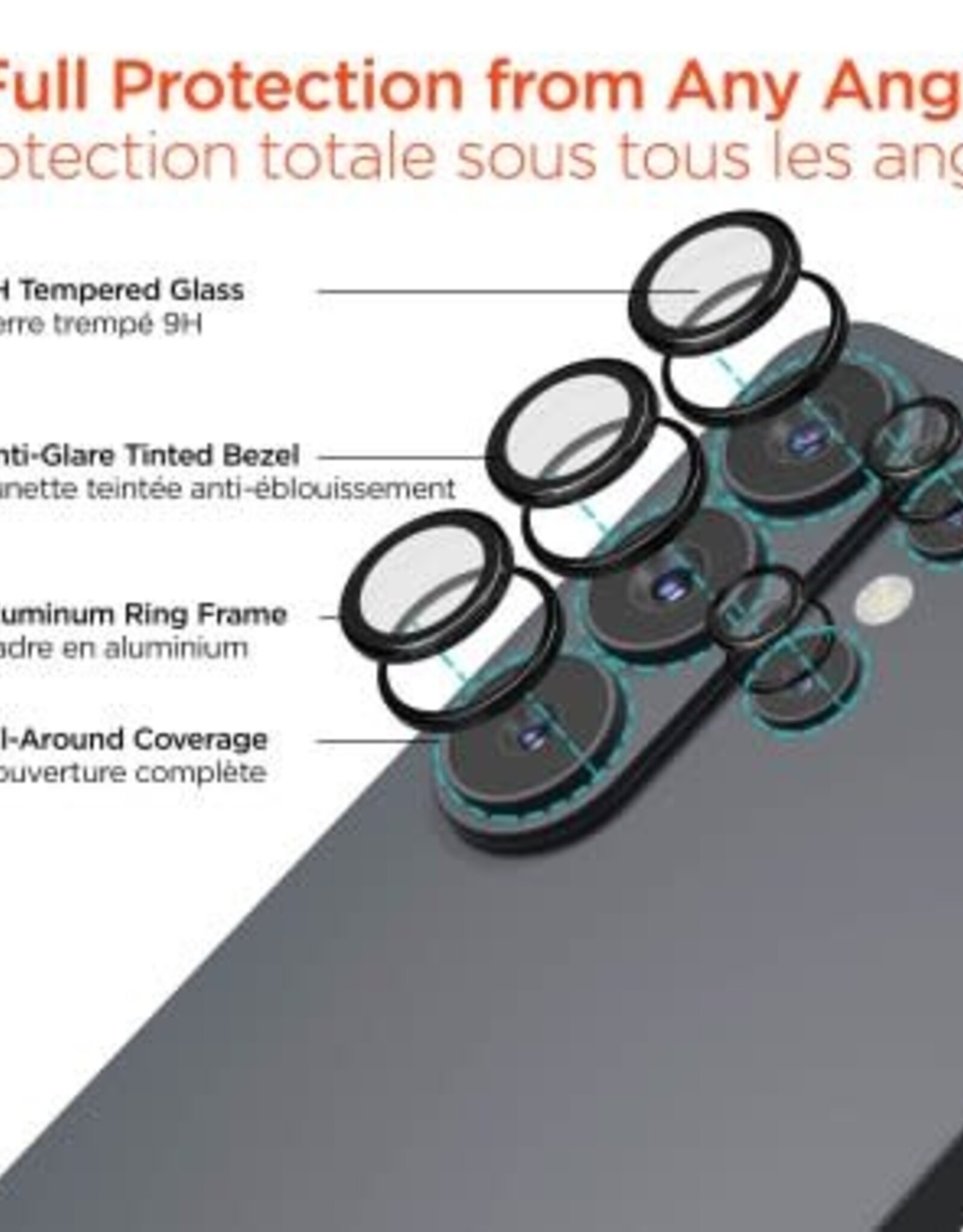Samsung Galaxy S26 Ultra HyperGear Tempered Glass Camera Rings Lens Protection - 2 Pack