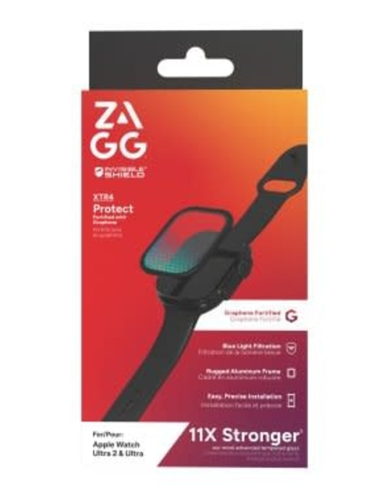 Apple Watch Ultra 49mm ZAGG InvisibleShield Glass XTR4 Screen Protector-Black