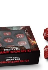 DND SILICONE 7 DICE SET DRAGON SCALE RED