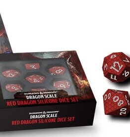 DND SILICONE 7 DICE SET DRAGON SCALE RED