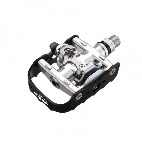 Wellgo Pédales WPD-95B axe Cr-M0, plateforme/SPD, noir/argent