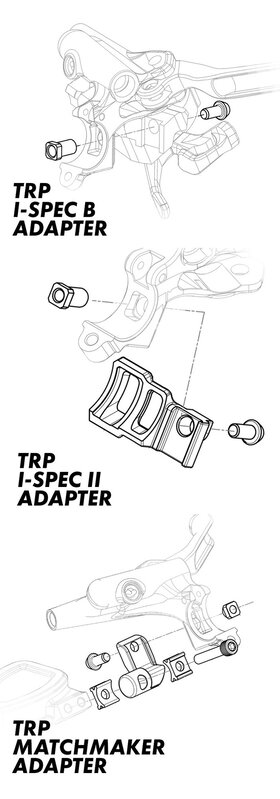 TRP Adaptateur de Levier de Frein TRP à manette Shimano I-Spec II	Droite