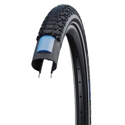 Schwalbe Marathon Plus Tour Tire, Black w/Reflective Strip, SmartGuard, Addix, Wire