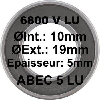 Roulement scellé, 6800, 10x19x5 Max
