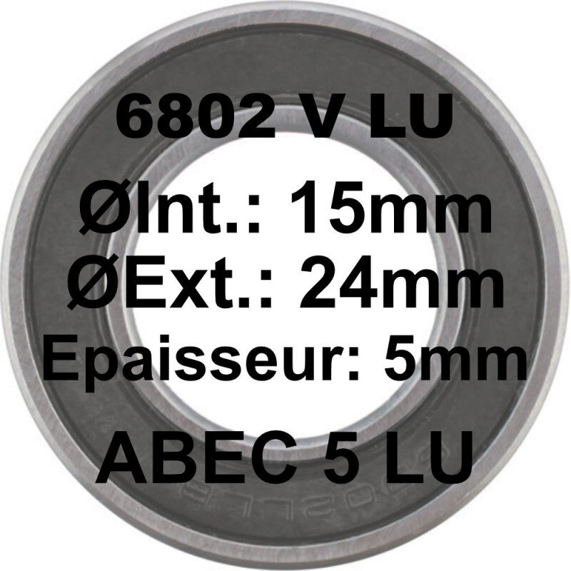 Enduro Roulement scellé, 6802, 15x24x5 Max