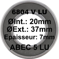 Roulement scellé, 6804, 20x32x7 Max