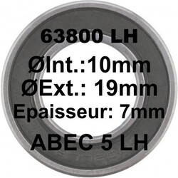 SGM Roulement scellé, 63800 10x19x7