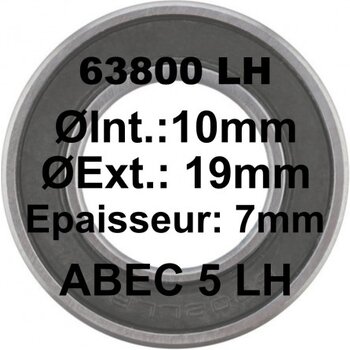 SGM Roulement scellé, 63800 10x19x7