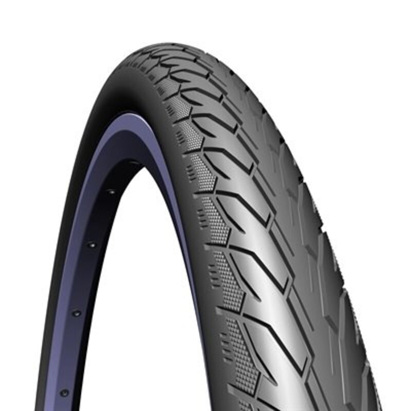 Mitas Paire de pneu FLASH 26x1.75x2 CITY & TREK - Tringle rigide Anti-crevaison (Aps) 1mm + Coté Réfléchissant (Rs)
