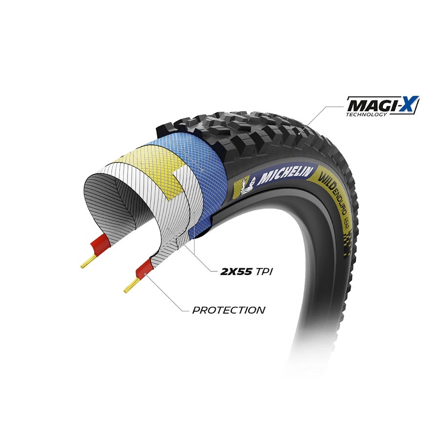 Michelin Pneu MTB Wild Enduro Racing Line Arrière  29''x2.40, Pliable, Tubeless Ready, MAGI-X