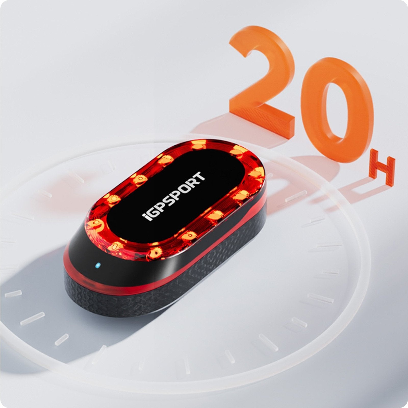 IGPSPORT Lumière arrière intelligente SR Mini avec radar, rouge