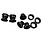 SRAM Visserie de plateau 4-bras, Triple, Acier/Acier, Noir