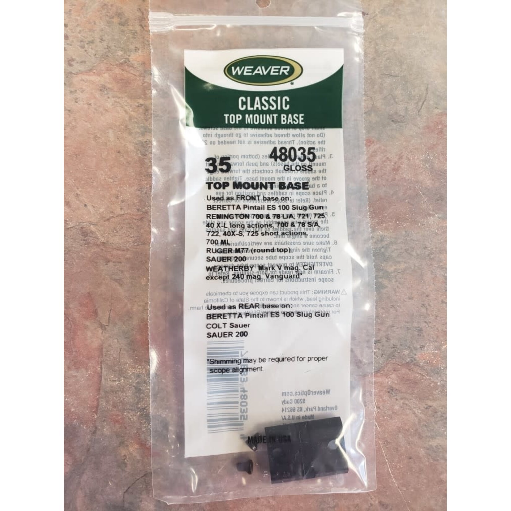 WEAVER WEA CLASSIC TOP MOUNT BASE