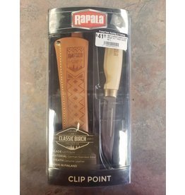 RAPALA RAP CLASSIC BIRCH CLIP POINT 4.5" FIXED KNIFE W/ LTHR SHTH