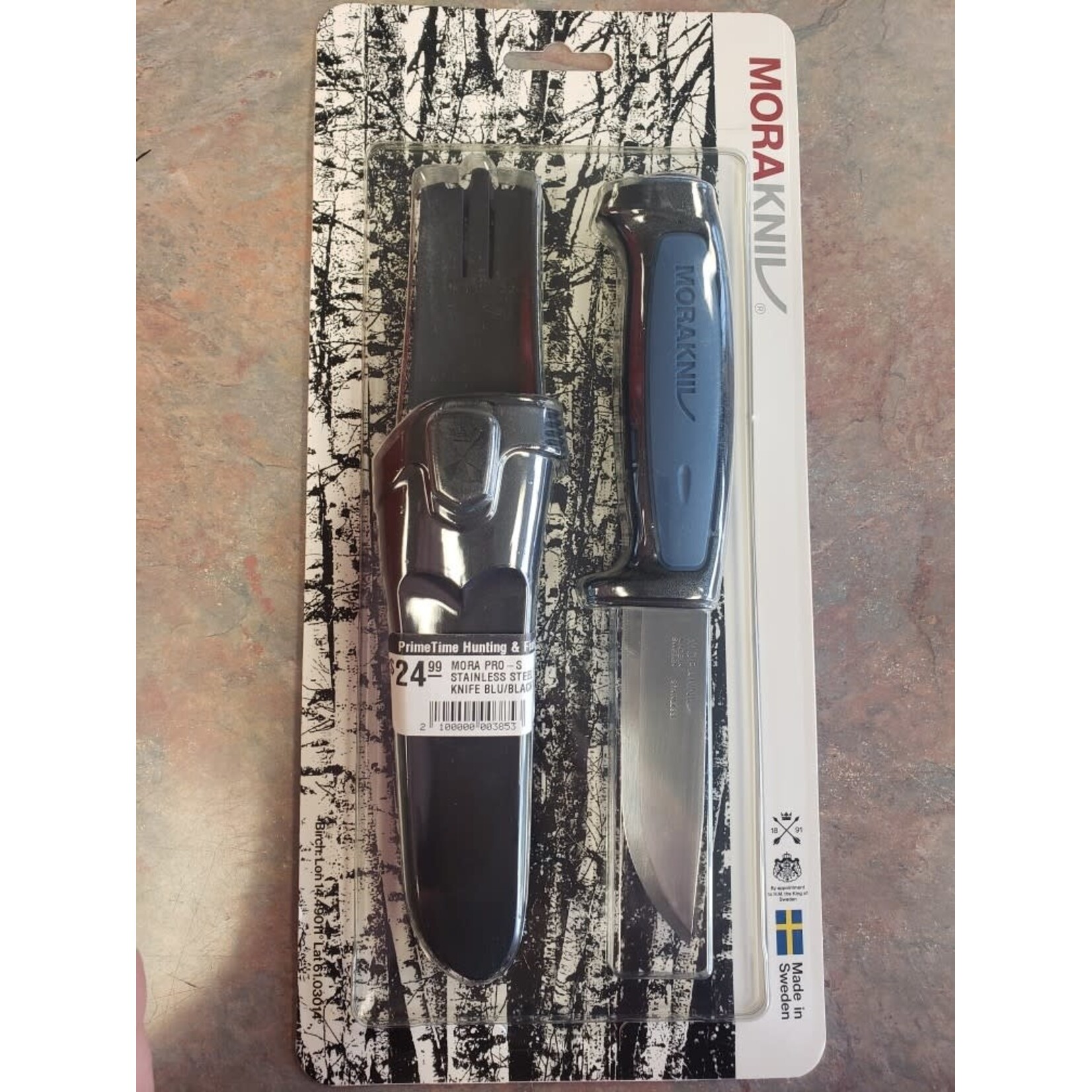 MORAKNIV MORA PRO-S STAINLESS STEEL FIXED KNIFE BLU/BLACK W/ SHTH
