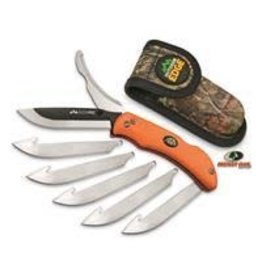 OUTDOOR EDGE OE RAZOR PRO ORANGE FOLDING KNIFE W/ EXTRA BLADES & CAMO SHTH