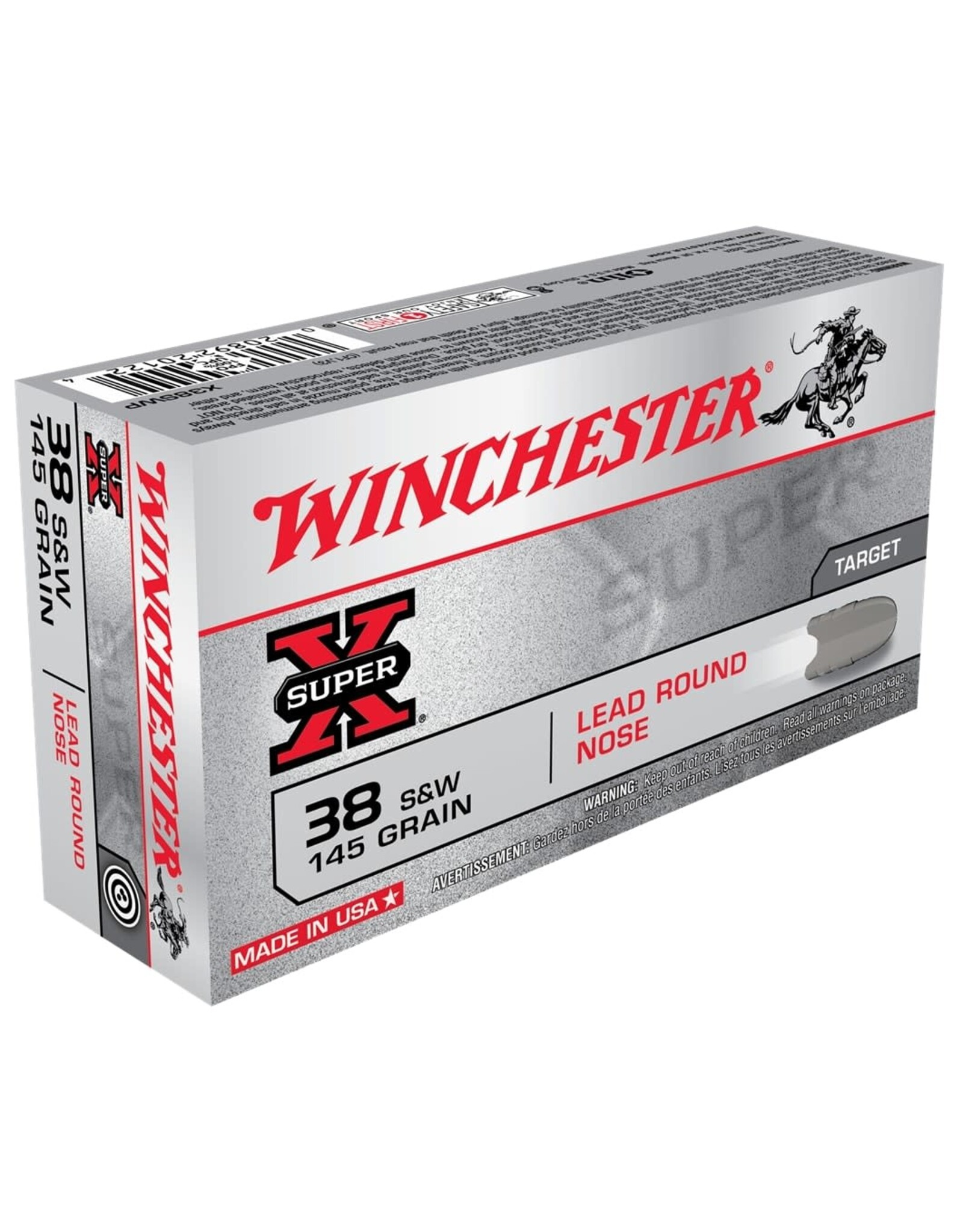 WIN 38 S&W 145GR LEAD RN SUPER-X