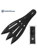 SMITH & WESSON SW PRO 8" STAINLESS BLACK THROWING KNIFE SET 3PK W/ SHTH