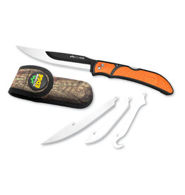 OUTDOOR EDGE OE RAZOR BONE KNIFE ORANGE W/ CAMO SHEATH