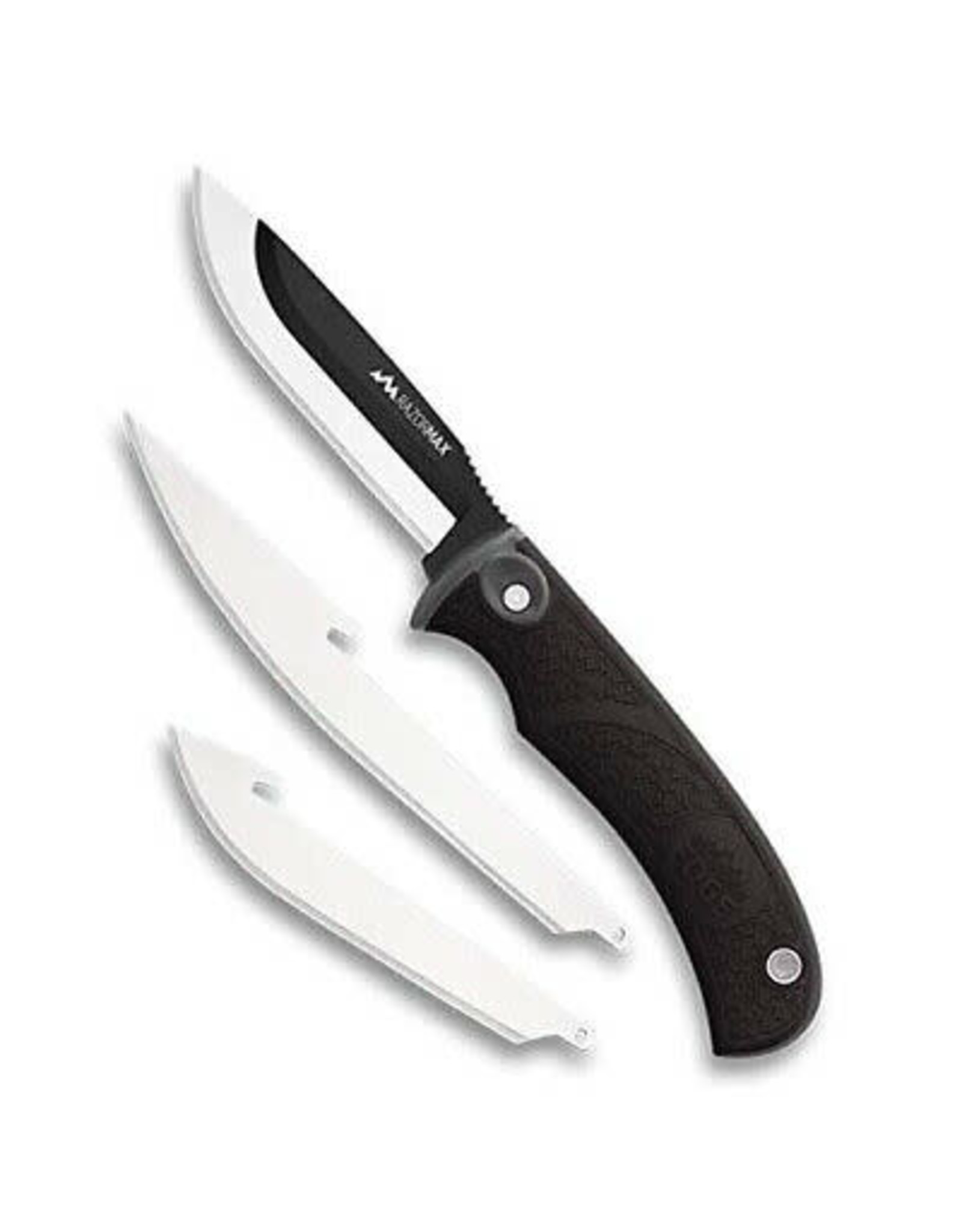 OUTDOOR EDGE OE RAZORMAX BLACK FIXED KNIFE W/ EXTRA BLADES & SHTH