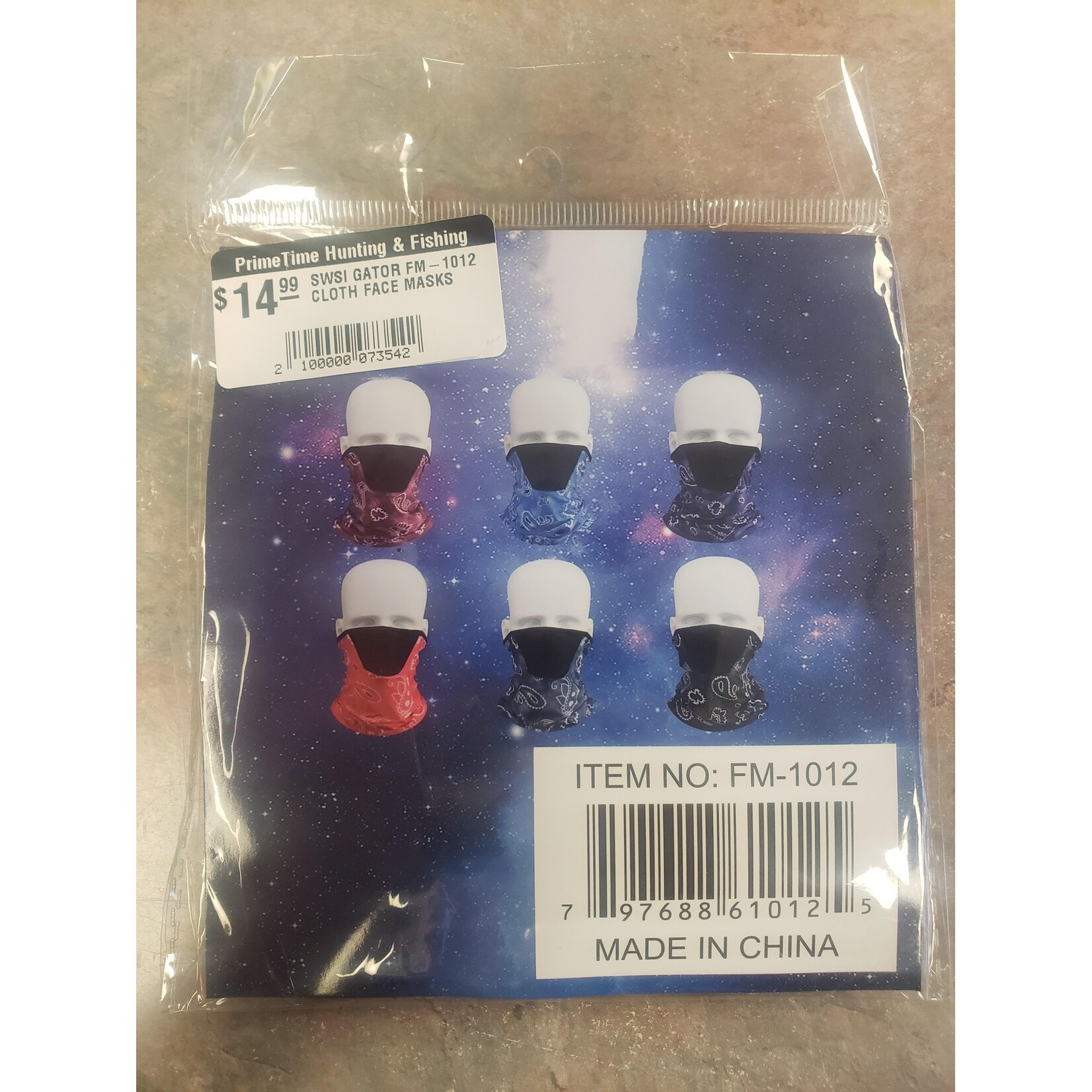 STRICTLY WHOLESALE SWSI GATOR FM-1021 CLOTH FACE MASKS