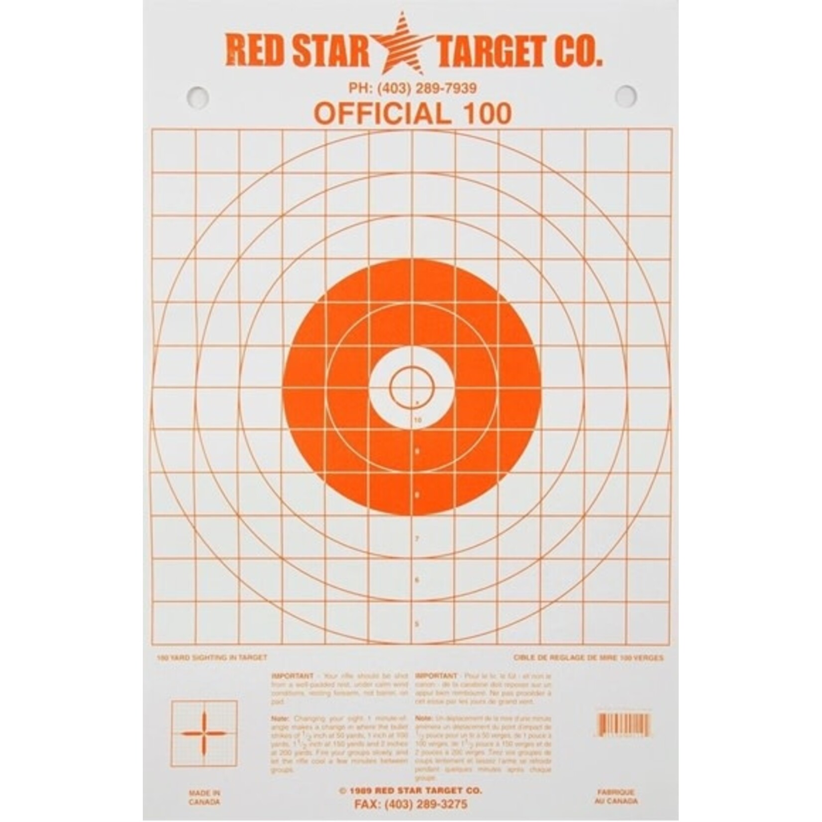 RED STAR RED STAR "ORANGE OFFIFCIAL" TARGET 10PK