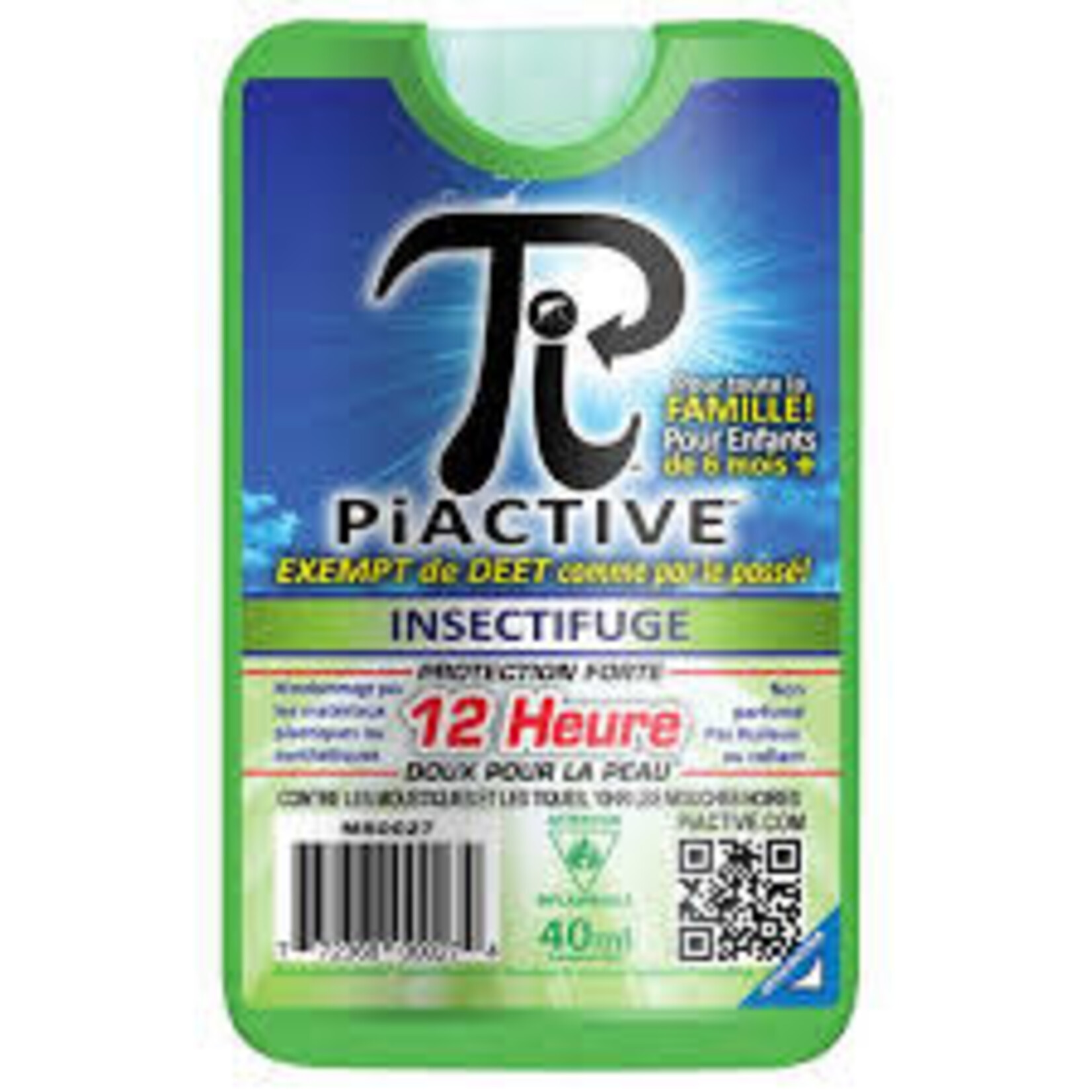 PIACTIVE DEET FREE INSECT REPELLENT 40ml