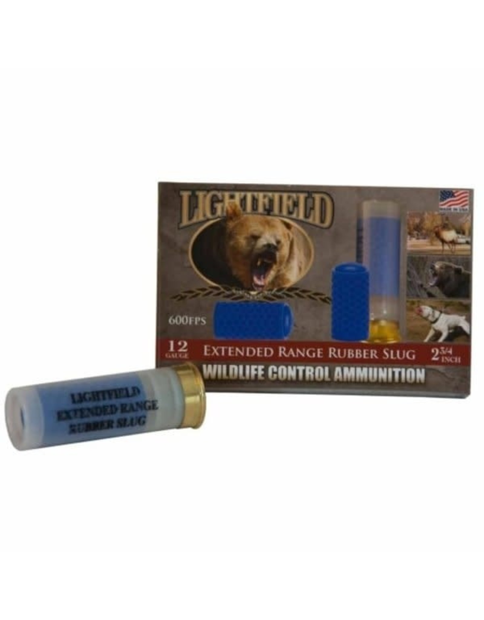 LIGHTFIELD LF WILDLIFE CONTROL 12GA 2-3/4" EXTENDED RANGE RUBBER SLUG