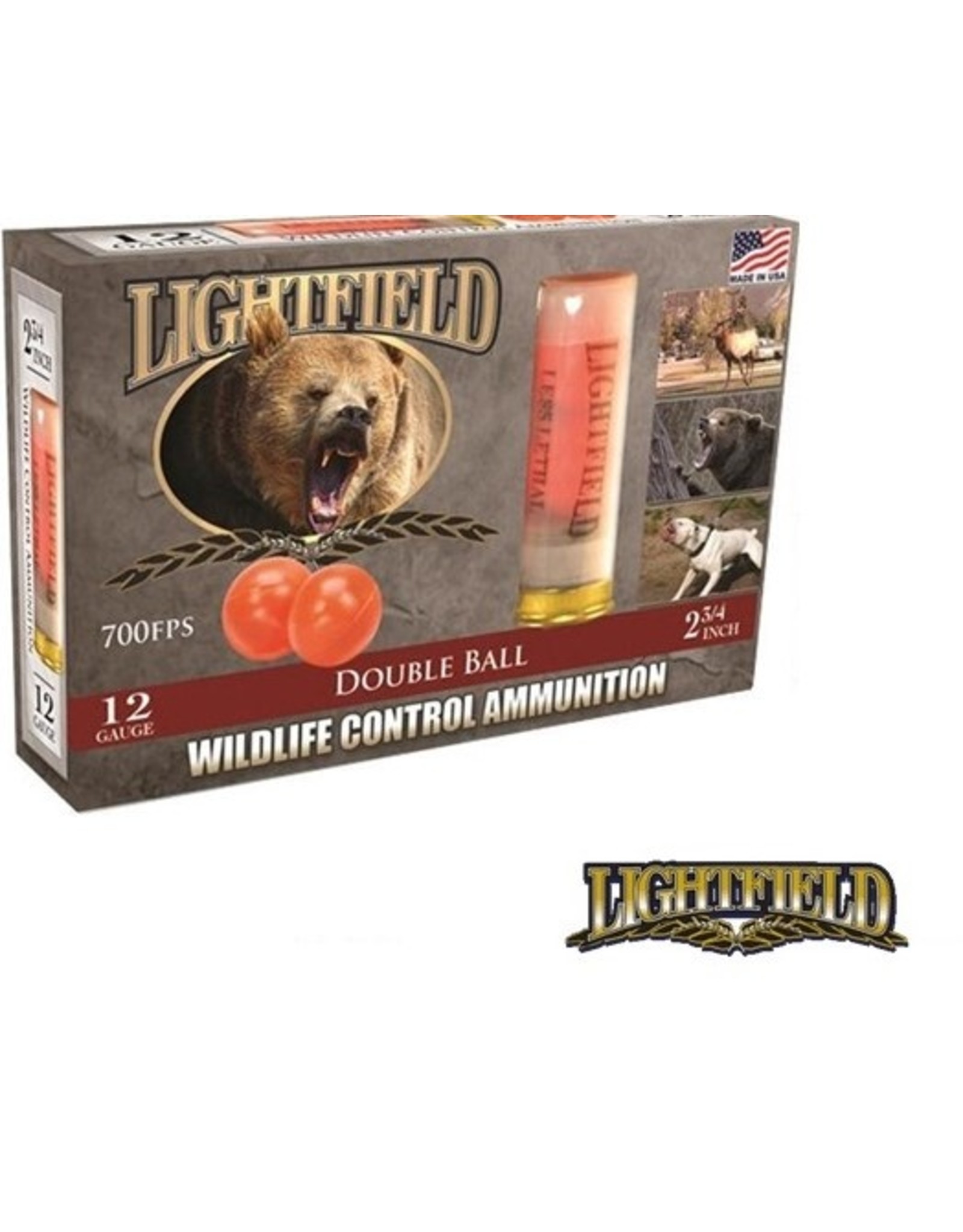 LIGHTFIELD LF WILDLIFE CONTROL 12GA 2-3/4" RUBBER DOUBLE BALL